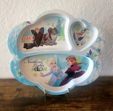 Disney Frozen Zak Designs Divided Plate Melamine Northern Lights Aglow Elsa Anna