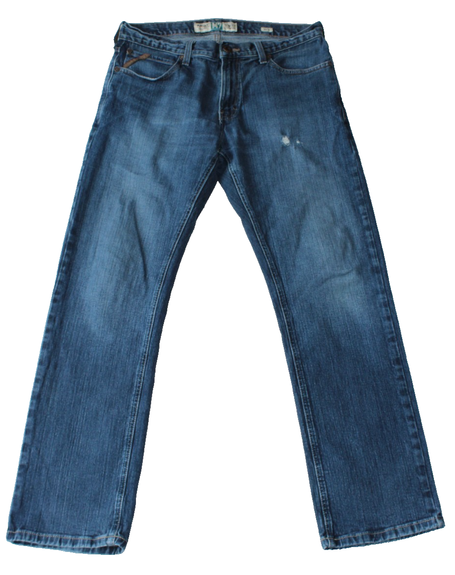 Ariat Legacy Men's M7 Jeans Size 34x32 Blue Slim Fit Straight Leg Distressed