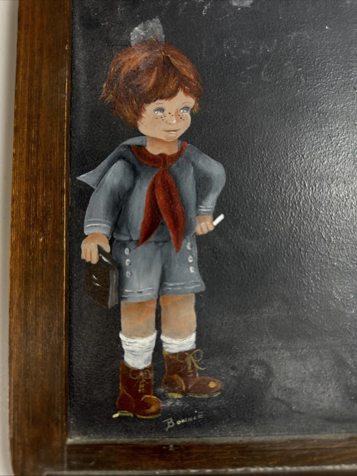 Vintage Hand Painted Chalkboard With Wooden Frame - Image 2 of 4