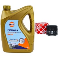 MotoröL Set Gulf Formula G 5W-30 4 Liter + ÖLfilter FüR Smart Fortwo Forfour 1.0