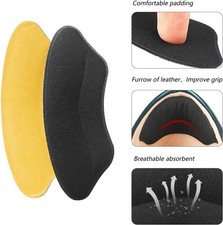 Premium Heel Pads Inserts Grips for Men Women Shoe Cushions 4 Pairs Black