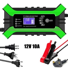 12V 10A Fully-Automatic Smart Car Battery Charger Maintainer Trickle Charger New