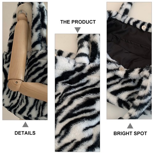 1pz Borsa a Tracolla Peluche Donna Ascelle Marsupio Chiusura Bottoni Magnetici - Foto 3 di 12
