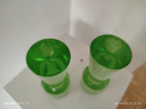 Zwei Mid Century Kerzenhalter aus Glas Skandinavien - Bild 3 von 3
