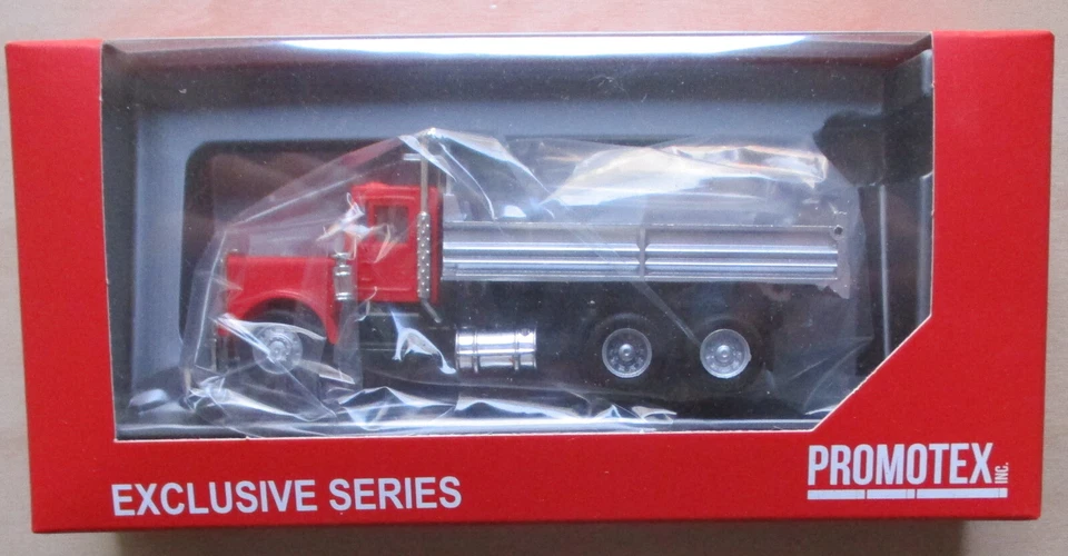 Camión de volteo Peterbilt rojo Promotex camión escala 1/87 HO 6252 Foto 2 de 2