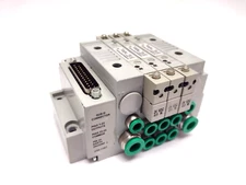 Numatics AKJ6C0000HLMUF Manifold with 020BB400MP00061 Double Solenoid Valves