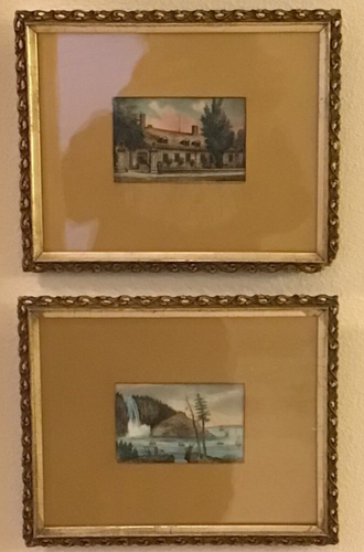 Lot 2 Antique CANADIAN Paintings Quebec - Falls of Montmorency W. BAKER 1880