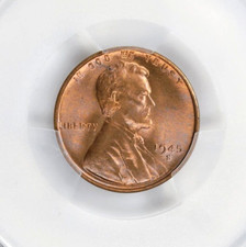 1945-S  Lincoln Cent  PCGS MS66RB