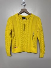 NEW w tags Polo Ralph Lauren Aran knit cotton Sweater Size L 12-14 big girls
