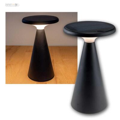Solar-Tisch-Leuchte FOCO SOL LED dimmbar IP44 matt-schwarz, Lampe fü Außen&Innen
