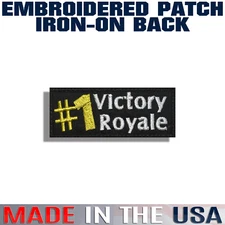 #1 Victory Royale Embroidered Patch | Fortnite Battle Royale | Iron-On/Glue Back