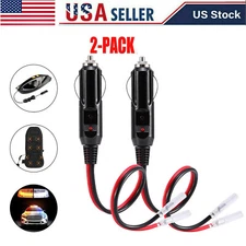 2 PCK 12V Fused Male Car Cigarette Lighter Plug Socket Connector US STOCK