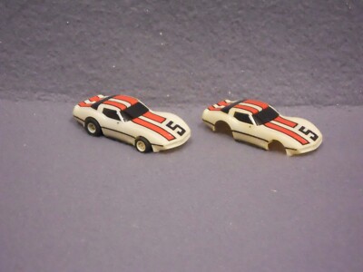 TYCO - CORVETTE #5, Stripes- Car & Body - NIGHT GLOW - Motors Tested - Used !