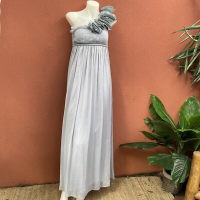 Bariano grey formal ruffle one shoulder lined sheer padded bra dress ladies 4 | eBay Bariano grey formal ruffle one shoulder lined sheer padded bra dress ladies 4 | eBay