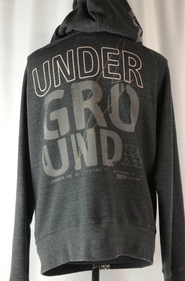 291 From Venice CA Sudadera con Capucha para Mujer Cremallera Completa Talla 03 Algodón Gris Grande Subterráneo Foto 4 de 4