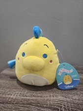 NEW DISNEY SQUISHMALLOW THE LITTLE MERMAID FLOUNDER STUFFED ANIMAL TOY KELLYTOY