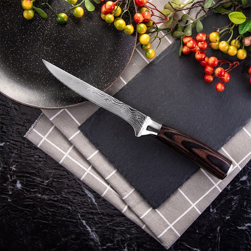 Set Coltelli Cucina Modello Damasco Giapponese Coltelli Chef Acciaio Inox Cleaver - Foto 10 di 30