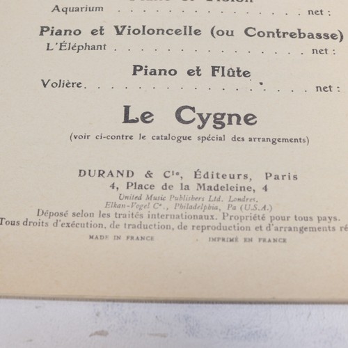 C Saint-Saens Le Carnaval des Animaux Songbook Sheet Music Score Durand - Picture 10 of 13