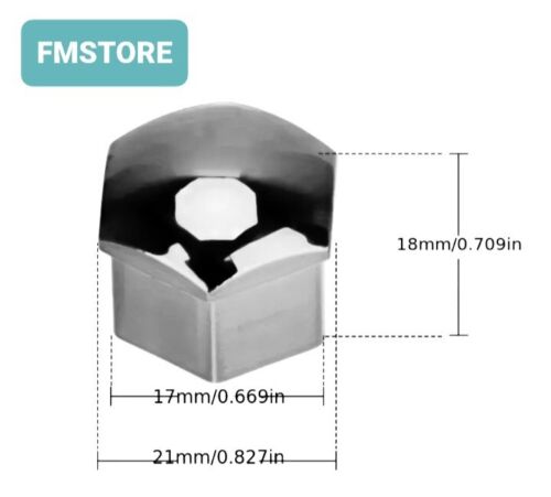20x COPRIBULLONI 17MM TAPPI PER RUOTE AUTO IN ABS NERO UNIVERSALI COPRI DADI - Picture 4 of 7