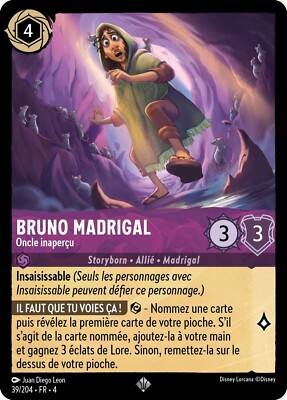 Disney Karte Lorcana Kapitel 4 Bruno Madrigal - Onkel unbemerkt 039/204 Super R
