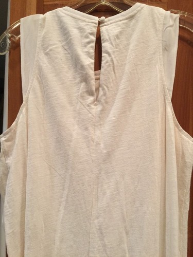 Maxi abito bianco avorio 100% cotone twist davanti taglia S $182+ colonna lunga elasticizzato - Foto 11 di 11