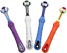 Cepillo de Dientes para Mascotas 3 Lados, Limpieza Bucal, Pack de 4