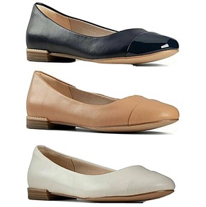 clarks navy flat shoes