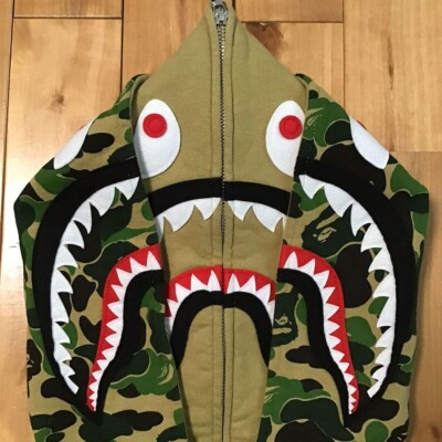 BAPE Double Shark full zip hoodie ABC camo Green A Bathing Ape