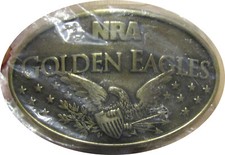NRA Golden Eagles Brass Belt Buckle New Made in USA