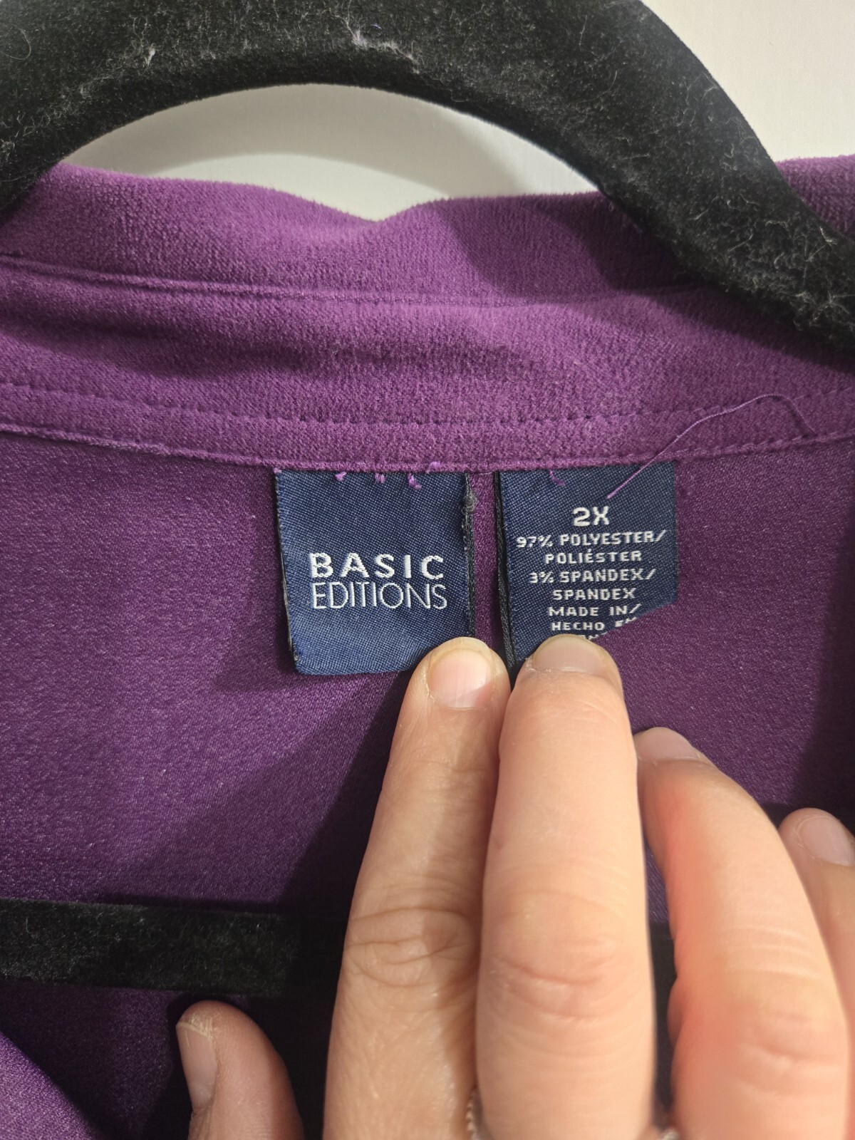 BASIC EDITIONS PURPLE BUTTON DOWN SHIRT WOMENS 2X - image 8