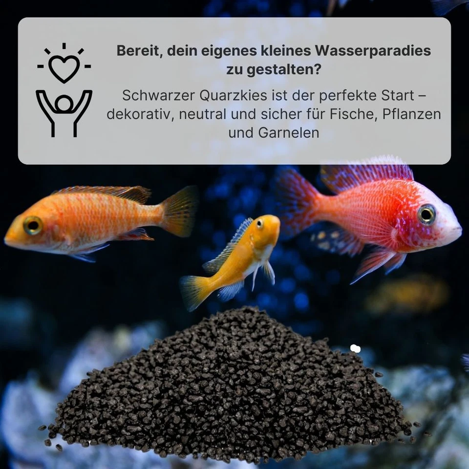 25 Kg Quarzkies schwarz 2-3 mm Bodengrund Aquarium Kies Sand Aquascaping AquaOne - Bild 2 von 4