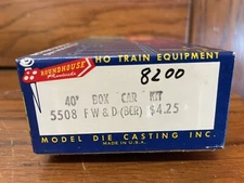 Roundhouse - HO Scale - 5508 - FW&D - 40' Box Car - Unassembled - 8200