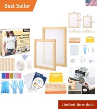 Deluxe Screen Printing Starter Kit with Frames, Glitter & Instructions