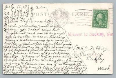 ''75-Cent Stage Coach~$1 to Arlington WA'' Antique Message EVERETT WA Postcard '13