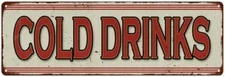 Cold Drinks Restaurant Diner Food Vintage Look Metal Sign 106180068010