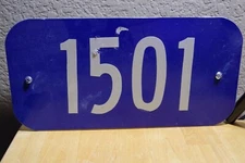 1501 # USED home address outdoor plaque BLUE w/REFLECTIVE