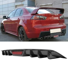 Carbon Look Rear Bumper Diffuser Lip Splitter Kits For Mitsubishi Lancer CJ & CF