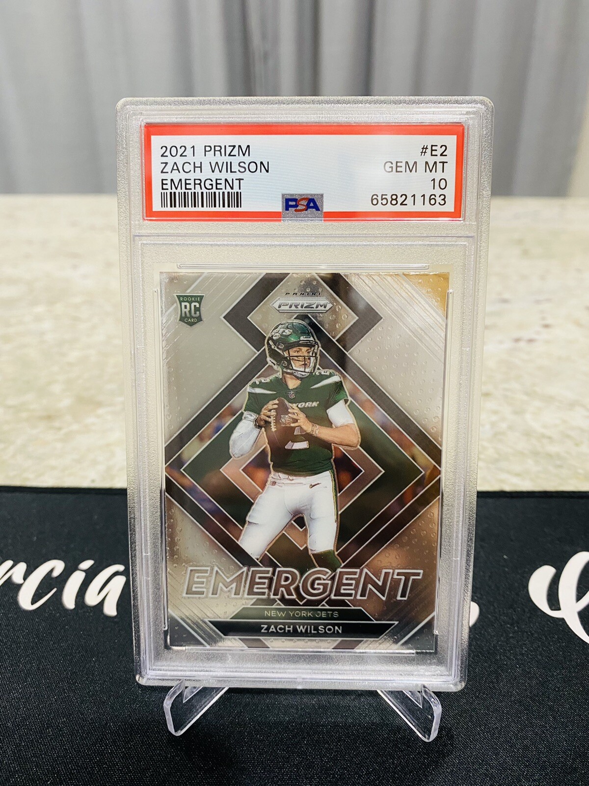 Zach Wilson Panini Prizm Emergent #E2 Gold Vinyl
