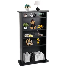 CD Media Storage Cabinet DVD Book Shelf Adjustable 5 Layers Customized Display