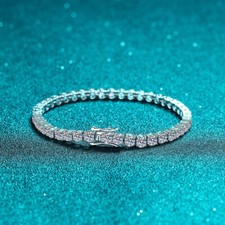 3mm/4mm/5mm VVS1 MOISSANITE Tennis Bracelet 925 Sterling Silver Xmas Gift