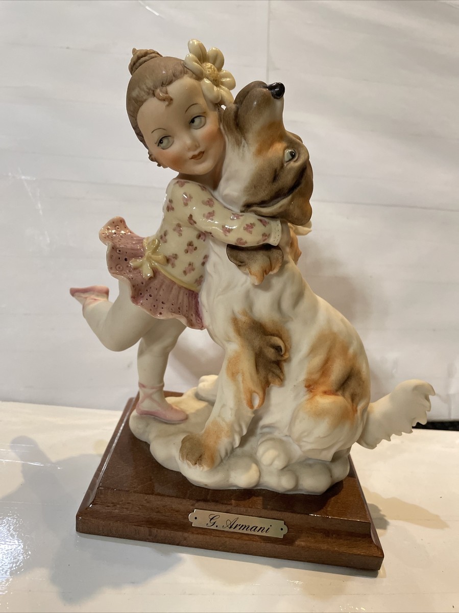置物 g. Armani Giuseppe Armani DOG CHILDREN Giuseppe Armani Capodimonte 5 3/8