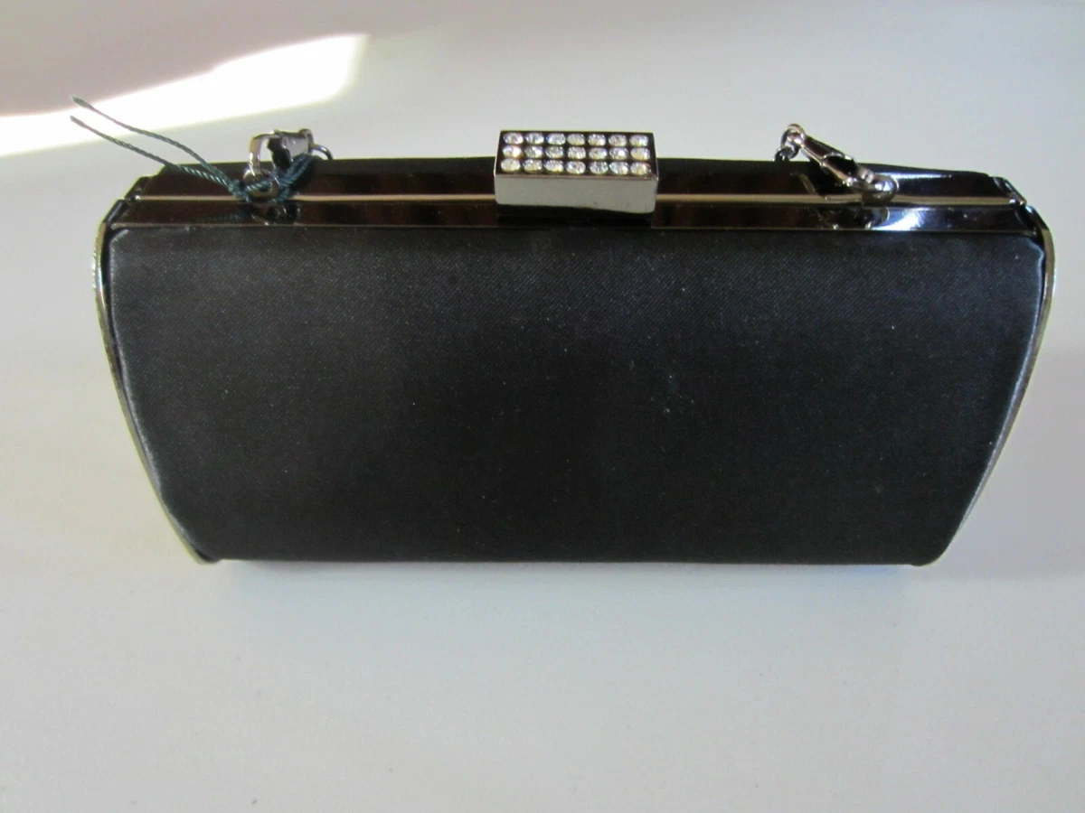 Satin black clutch hot sale bag