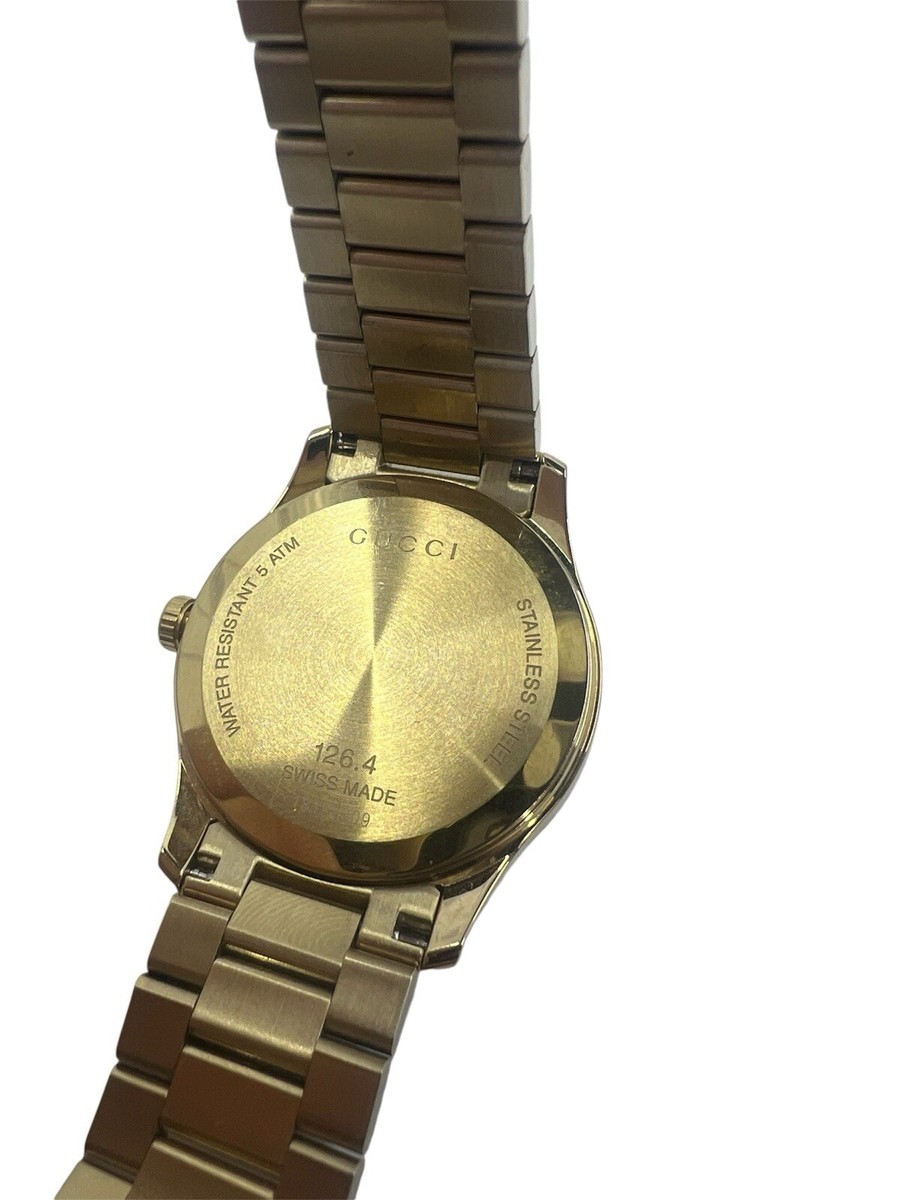 Gucci G Ladies Gold Tone Watch Mint Condition 38mm With Box