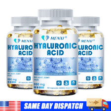 3 60 Hyaluronic Acid Capsules Support Healthy Skin Help Reduce Wrinkles NON-GMO
