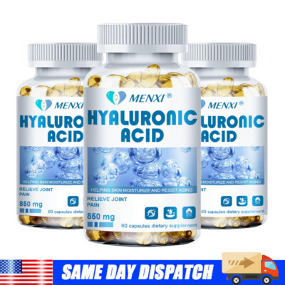 3 Packs Hyaluronic Acid Capsules 120mg Support Healthy Skin Help Reduce Wrinkles
