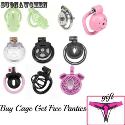 Multi-style Wear Chastity Cage with Lace Panties with Lock Men Abstinence Cage