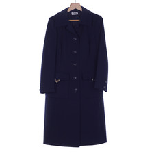 Vintage Tricosa Navy Blue Long Sleeved Coat Uk Size 14