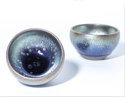 190914-34 Jianzhan Chinese Yuteki glaze TEA BOWL Tenmoku chawan Tea Ceremony - Picture 3 of 5