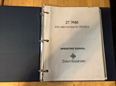 Ziatech ZT 7488 IEEE 488 Interface STD BUS Boards ZT M7488 GBIB Manual
