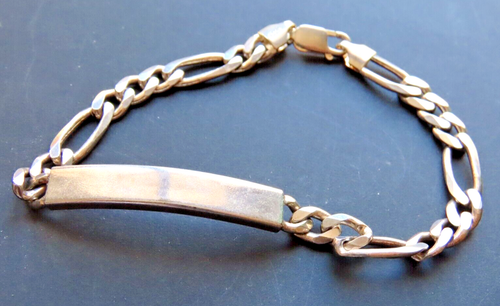 Bracelet Homme En Argent Sterling épais - État Occasion Avec Usure Du Temps